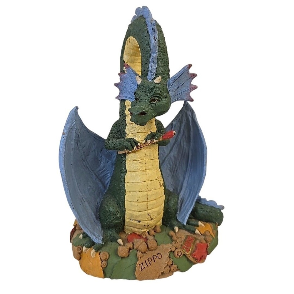 Tom‎ Clark Zippo Dragon Statue Vintage 2000 Hand painted Signed By Artist